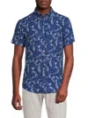 HERITAGE REPORT COLLECTION MEN'S PALM LEAF BUTTON DOWN COLLAR SHIRT