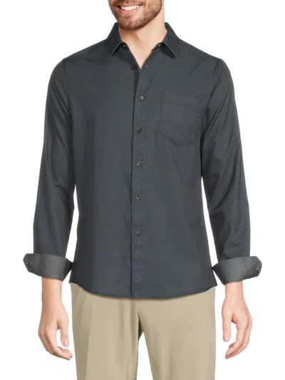 Heritage Report Collection Men's Printed Button Down Shirt In Black