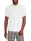 Heritage Report Collection Men's Short Sleeve Linen Shirt In White