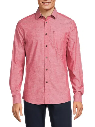 Heritage Report Collection Men's Solid Long Sleeve Shirt In Cherry