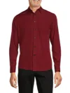 Heritage Report Collection Men's Solid Shirt In Burgundy