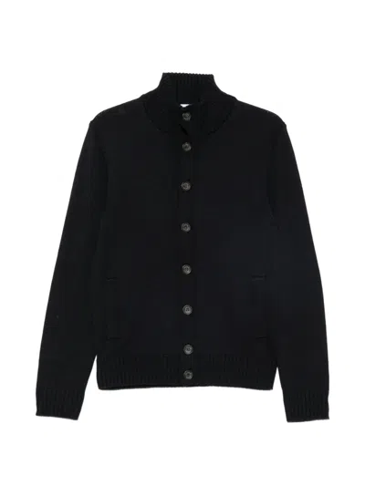 Heritage Ribbed-knit Button-up Cardigan In Blue