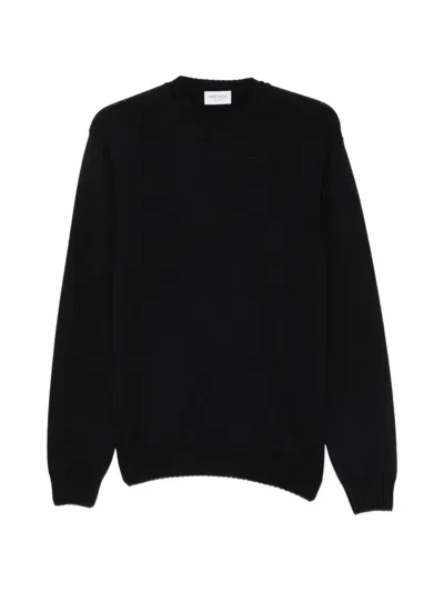 Heritage Ribbed-knit Crew-neck Sweater In Black