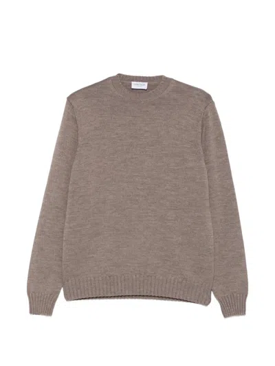 Heritage Ribbed-knit Crew-neck Sweater In Gray