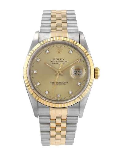 Heritage Rolex Men's Datejust Diamond Watch, Circa 1991 (authentic ) In Gold