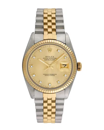 Heritage Rolex Rolex Men's Datejust Diamond Watch, Circa 1980s (authentic ) In Gold