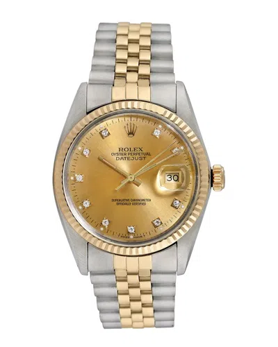 Heritage Rolex Rolex Men's Datejust Diamond Watch, Circa 1980s () In Gold