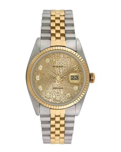 Heritage Rolex Rolex Men's Datejust Diamond Watch, Circa 1990s () In Gray