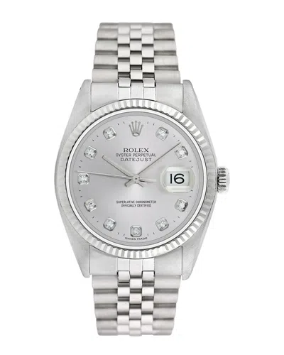 Heritage Rolex Rolex Men's Datejust Diamond Watch, Circa 2000's (pre-loved) In Metallic