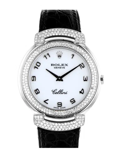 Heritage Rolex Rolex Women's Cellini Cellissima Diamond Watch, Circa 1999 (authentic Pre-  Owned) In Black