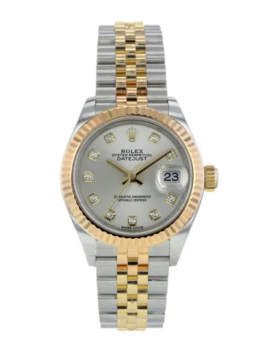 Heritage Rolex Rolex Women's Datejust 28mm Diamond Watch (authentic ) In Metallic