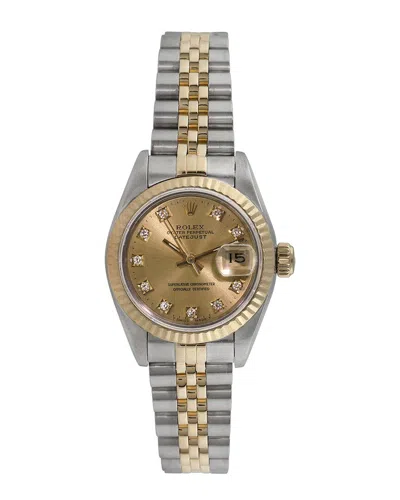 Heritage Rolex Rolex Women's Datejust Diamond Watch In Metallic