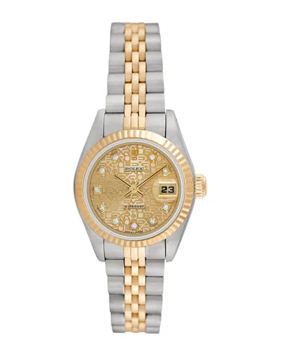 Heritage Rolex Rolex Women's Datejust Diamond Watch In Metallic