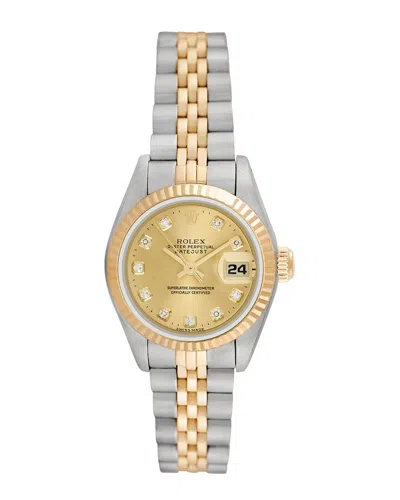 Heritage Rolex Rolex Women's Datejust Diamond Watch, Circa 1990s (authentic ) In Gold