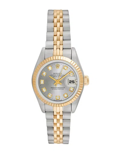 Heritage Rolex Rolex Women's Datejust Diamond Watch, Circa 1990s () In Metallic