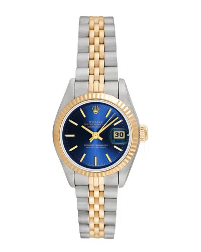Heritage Rolex Rolex Women's Datejust Watch, Circa 1990s (authentic ) In Blue