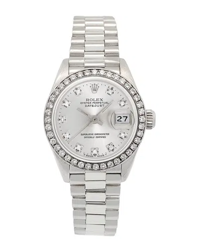 Heritage Rolex Rolex Women's President Diamond Watch, Circa 1990's (pre-loved) In Silver