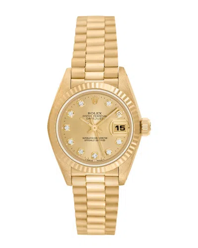 Heritage Rolex Rolex Women's President Diamond Watch, Circa 1990s (authentic ) In Gold