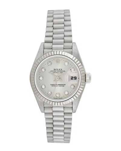 Heritage Rolex Rolex Women's President Diamond Watch, Circa 2000s () In Metallic