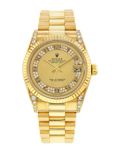 Heritage Rolex Women's Datejust Diamond Watch, Circa 1995 (authentic ) In Gold