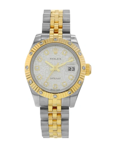 Heritage Rolex Women's Lady-datejust Diamond Watch, Circa 2007 (authentic ) In Gold