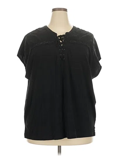 Pre-owned Heritage Short Sleeve Blouse In Black