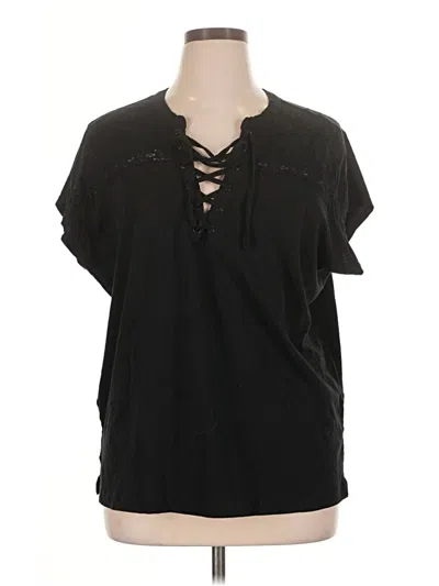 Pre-owned Heritage Short Sleeve Blouse In Black