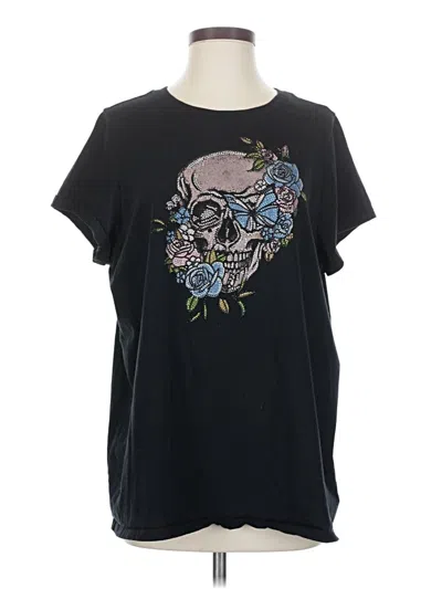 Pre-owned Heritage Short Sleeve Top Black Crew Neck Tops