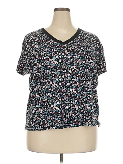 Pre-owned Heritage Short Sleeve Top Black V-neck Tops