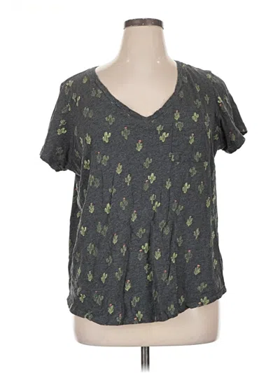 Pre-owned Heritage Short Sleeve Top Green V-neck Tops