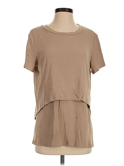 Pre-owned Heritage Short Sleeve Top Tan Crew Neck Tops
