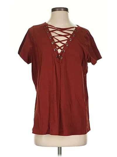 Pre-owned Heritage Short Sleeve T-shirt In Burgundy