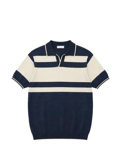 Heritage Striped Short-sleeve Polo Shirt In Blue