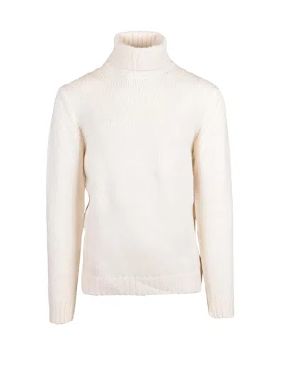 Heritage White Wool-cashmere High-neck Sweater In Neutral