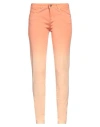 Heritage Woman Denim Pants Orange Size 28 Cotton, Elastane In Orange