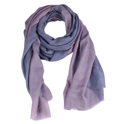Heritagemoda Blue / Neutrals / Purple Men's Ombré Blue Purple Cashmere Scarf In Multi