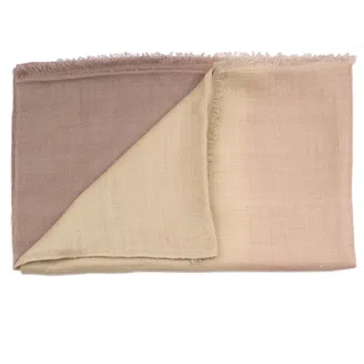Heritagemoda Men's Neutrals / Green / Grey Handmade Ombré Greenish Grey Cashmere Scarf In Multi