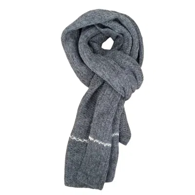 Heritagemoda Women's Black / Grey Charcoal Grey Handmade Soft Alpaca Scarf In Black/grey