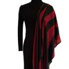 Heritagemoda Women's Black / Red Hand Painted Black And Bordeaux-red Wool Silk Scarf