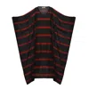 Heritagemoda Women's Black / Red Lightweight Black Red Striped Kaftan In Black/red