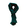 Heritagemoda Women's Green / Neutrals Featherlight Midnight Green Handwoven Wool Silk Scarf In Green