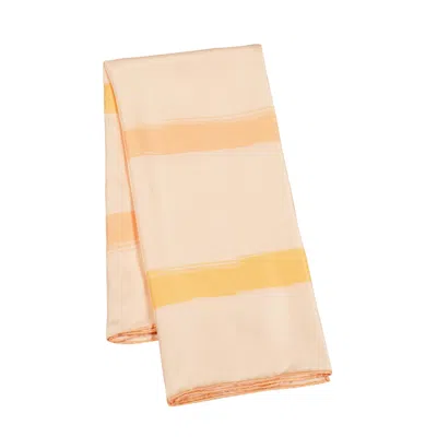 Heritagemoda Women's Handpainted Peach Orange Square Silk Scarf