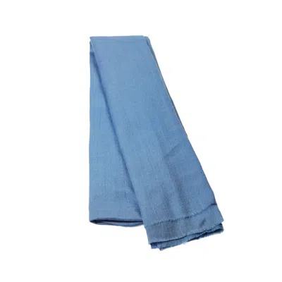 Heritagemoda Women's Handwoven Super Soft Light Blue Wool Scarf