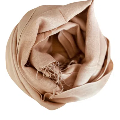 Heritagemoda Women's Neutrals Handwoven Warm Sand Cashmere Silk Scarf In Beige