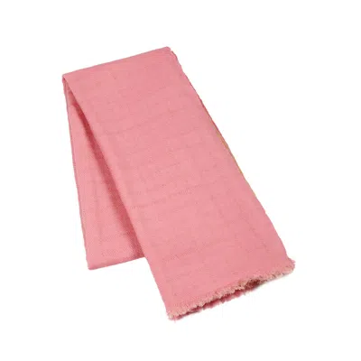 Heritagemoda Women's Neutrals / Pink / Purple Handwoven Ombré Peach Salmon Pink Wool Scarf