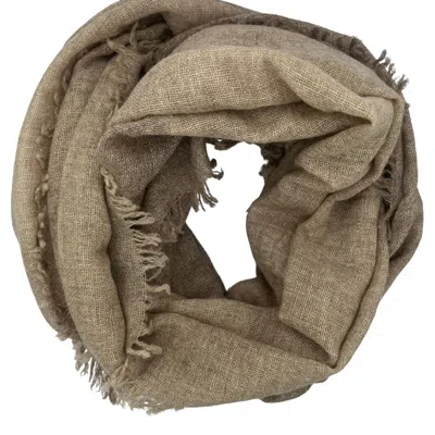 Heritagemoda Women's Neutrals Pure Cashmere Large Scarf In Natural Taupe – Handwoven Fair Trade