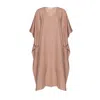 Heritagemoda Women's Neutrals / Rose Gold Handwoven Cotton Earthy Peach Kaftan Dress In Rose Gold