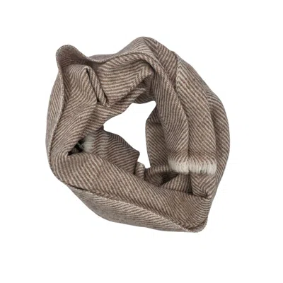 Heritagemoda Women's Neutrals Soft Thick Wool Herringbone Scarf In Cream & Warm Grey – Winter Scarf In Gray/white