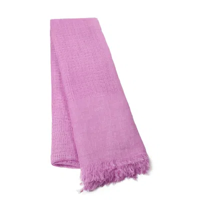 Heritagemoda Women's Pink / Purple Handmade Lilac Linen Scarf
