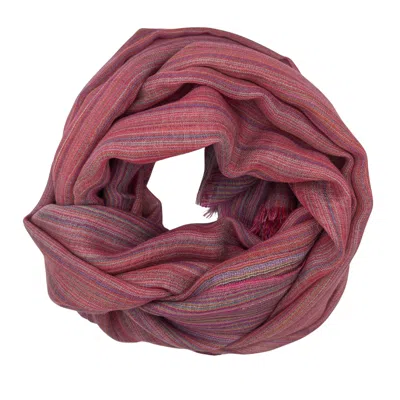 Heritagemoda Women's Red / Pink Handwoven Cashmere Shawl  In Dusty Rose Stripes – Soft Pink & Rose In Red/pink